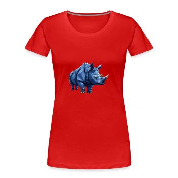Icône vectorielle rhino : art polygonal du vitrail - T-shirt bio Premium Femme - rouge - Devant - Mia (176cm)