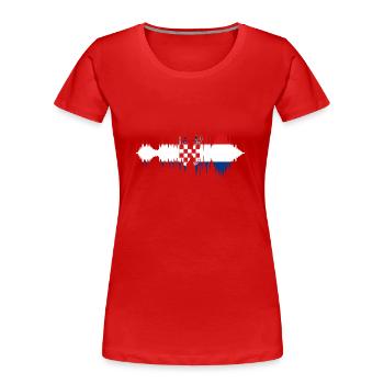 Drapeau de la Croatie Adriatique Zagreb Drapeau croate - T-shirt bio Premium Femme - rouge - Devant - Mia (176cm)