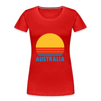 Australia (split sun) - Women's Premium Organic T-Shirt - red - Front - Mia (176cm)