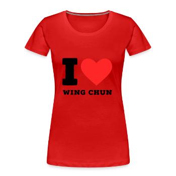 Ich liebe Wing Chun - Frauen Premium Bio T-Shirt - Rot - Vorne - Mia (176cm)