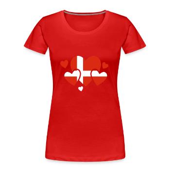 Flag of Denmark Scandinavia Danish Flag Travel - Women's Premium Organic T-Shirt - red - Front - Mia (176cm)