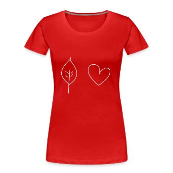 Herz Blatt Symbol Natur - Frauen Premium Bio T-Shirt - Rot - Vorne - Mia (176cm)