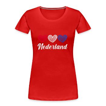 Holland Niederländer Niederlande - Frauen Premium Bio T-Shirt - Rot - Vorne - Mia (176cm)