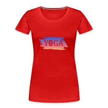Yoga Geschenkidee - Frauen Premium Bio T-Shirt - Rot - Vorne - Mia (176cm)