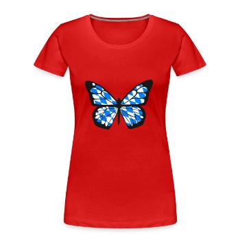 Bavaria Flag Used Look Bavarian Flag Vintage - Women's Premium Organic T-Shirt - red - Front - Mia (176cm)
