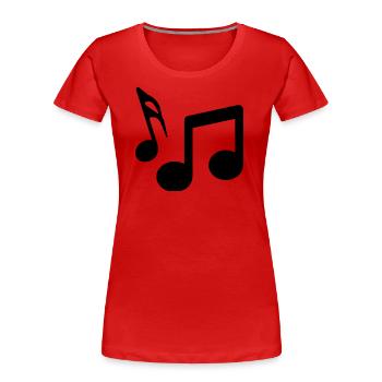 Musiknoten zeichen - Frauen Premium Bio T-Shirt - Rot - Vorne - Mia (176cm)