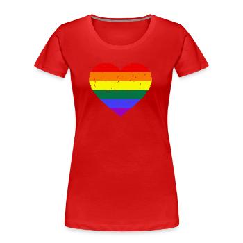 Vintage LGBT Herz - Frauen Premium Bio T-Shirt - Rot - Vorne - Mia (176cm)