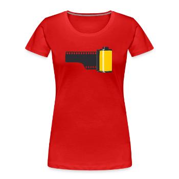 Photo roll analog photography - design unique - T-shirt bio Premium Femme - rouge - Devant - Mia (176cm)