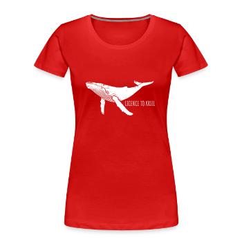 Permis de Krill, Baleine - Baleine à bosse - Mammifère marin - T-shirt bio Premium Femme - rouge - Devant - Mia (176cm)
