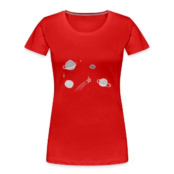 universe universe stars planet physics - Women's Premium Organic T-Shirt - red - Front - Mia (176cm)