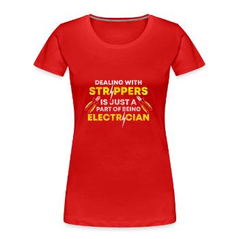 Electricité Electronique Électrique - T-shirt bio Premium Femme - rouge - Devant - Mia (176cm)