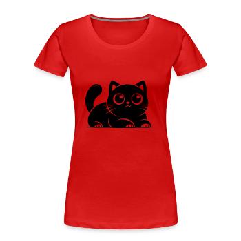 Dessin de chats chats chanceux mignons - T-shirt bio Premium Femme - rouge - Devant - Mia (176cm)