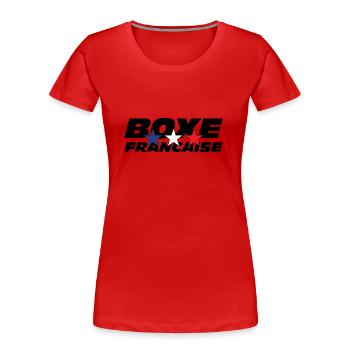 Boxe Francaise - T-shirt bio Premium Femme - rouge - Devant - Mia (176cm)