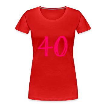 40 YEARS. 40th ANNIVERSARY. BIRTHDAY 40 YEARS. 40 - Women's Premium Organic T-Shirt - red - Front - Mia (176cm)