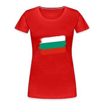 Drapeau de la Bulgarie Drapeau bulgare Sables d’or - T-shirt bio Premium Femme - rouge - Devant - Mia (176cm)