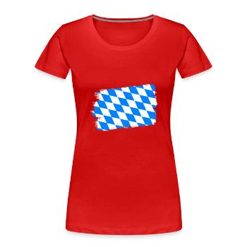 Bavaria Flag Used Look Bavarian Flag Vintage - Women's Premium Organic T-Shirt - red - Front - Mia (176cm)
