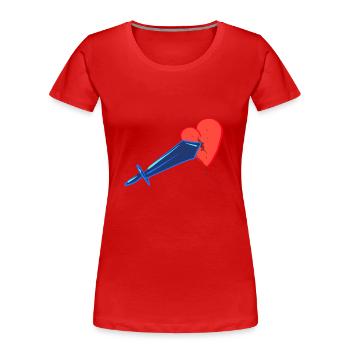 broken heart sword lovesickness - Women's Premium Organic T-Shirt - red - Front - Mia (176cm)