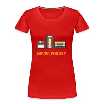 Disketten-Videokassette nie vergessen - Frauen Premium Bio T-Shirt - Rot - Vorne - Mia (176cm)