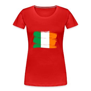 Irland Flagge Vintage Irische Fahne Dublin - Frauen Premium Bio T-Shirt - Rot - Vorne - Mia (176cm)