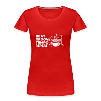 Beat Groove Tempo Repeat - T-shirt bio Premium Femme - rouge - Devant - Mia (176cm)