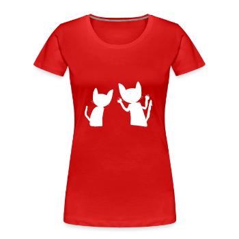 Chats Animaux Animal gris cri triste - T-shirt bio Premium Femme - rouge - Devant - Mia (176cm)