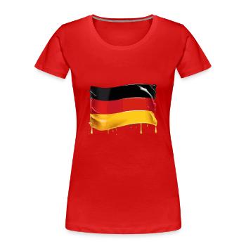 DEUTSCHLANDFLAGGE FAHNE DEUTSCHLAND - Frauen Premium Bio T-Shirt - Rot - Vorne - Mia (176cm)