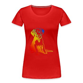 Beagle Dog Colorful - Women's Premium Organic T-Shirt - red - Front - Mia (176cm)