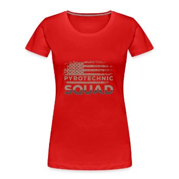 Pyro Himmel Fußball - Frauen Premium Bio T-Shirt - Rot - Vorne - Mia (176cm)