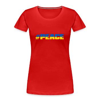 # PEACE - Frauen Premium Bio T-Shirt - Rot - Vorne - Mia (176cm)