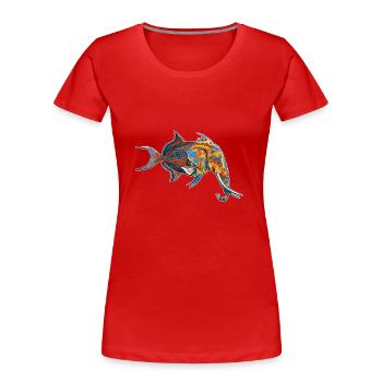 Créature fantastique : mi-éléphant, mi-poisson - T-shirt bio Premium Femme - rouge - Devant - Mia (176cm)