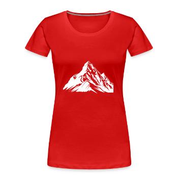 Berge Alpen - Frauen Premium Bio T-Shirt - Rot - Vorne - Mia (176cm)