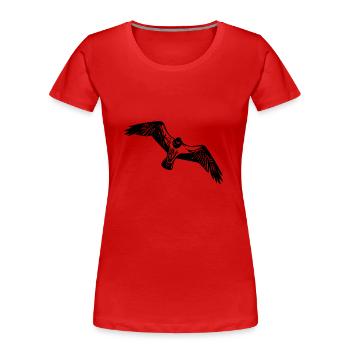 Vintage Seemöve im Flug - Frauen Premium Bio T-Shirt - Rot - Vorne - Mia (176cm)