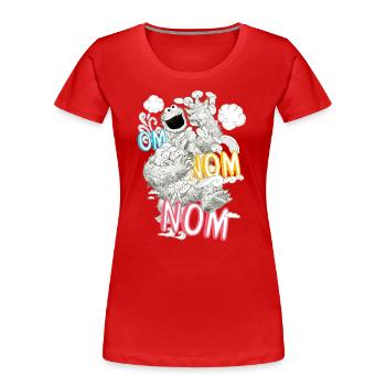 5 Rue Sésame Macaron Biscuit - T-shirt bio Premium Femme - rouge - Devant - Mia (176cm)