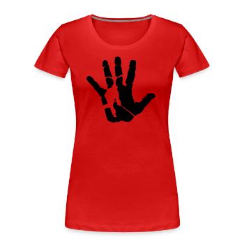 Haupt-Hockey-Gason - Frauen Premium Bio T-Shirt - Rot - Vorne - Mia (176cm)
