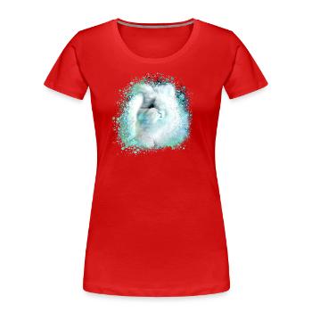 angora kaninchen,kaninchen,graffiti,bunt,hase,blau - Frauen Premium Bio T-Shirt - Rot - Vorne - Mia (176cm)