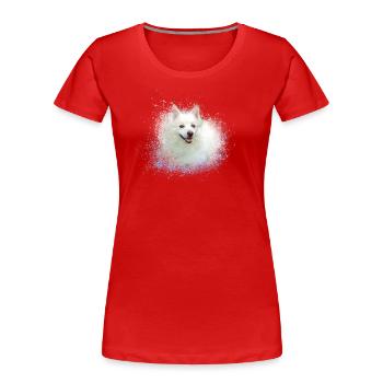 pointu, chien, graffiti, peinture, siège nain - T-shirt bio Premium Femme - rouge - Devant - Mia (176cm)