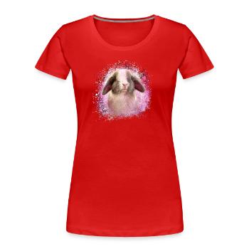 lapin, lapin, bleu, graffiti, peinture, - T-shirt bio Premium Femme - rouge - Devant - Mia (176cm)