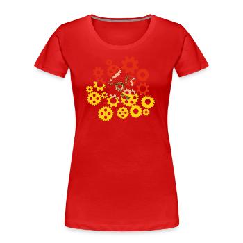 Sizilien Flagge Italien Palermo Trinacria Italia - Frauen Premium Bio T-Shirt - Rot - Vorne - Mia (176cm)