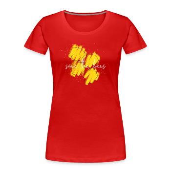 Save The Bees². - Frauen Premium Bio T-Shirt - Rot - Vorne - Mia (176cm)