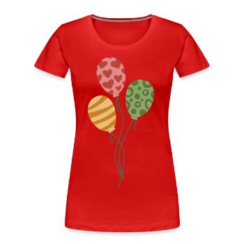 Balloons Balloons Birthday Gift Pastel - Women's Premium Organic T-Shirt - red - Front - Mia (176cm)