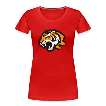 Roaring Tiger - Women's Premium Organic T-Shirt - red - Front - Mia (176cm)