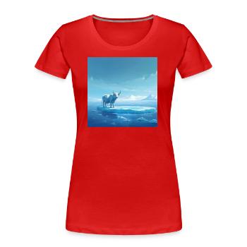 Vache sur la glace - T-shirt bio Premium Femme - rouge - Devant - Mia (176cm)
