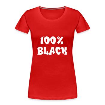 100% black - T-shirt bio Premium Femme - rouge - Devant - Mia (176cm)