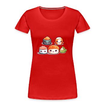 Sushi Menü - Frauen Premium Bio T-Shirt - Rot - Vorne - Mia (176cm)