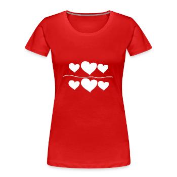 herz sechs herzen symbol liebe linie - Frauen Premium Bio T-Shirt - Rot - Vorne - Mia (176cm)