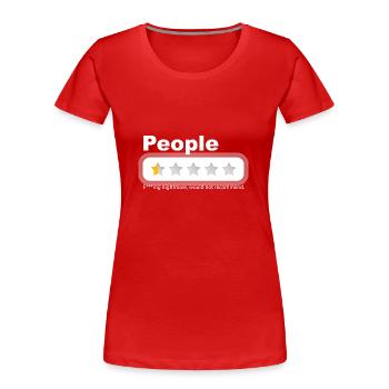 Les gens - quel cauchemar d’humour à faible nombre d’étoiles - T-shirt bio Premium Femme - rouge - Devant - Mia (176cm)