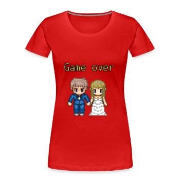 Spiel vorbei - Frauen Premium Bio T-Shirt - Rot - Vorne - Mia (176cm)
