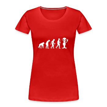 Alien Peace UFO Evolution Geschenkidee 005-076 - Frauen Premium Bio T-Shirt - Rot - Vorne - Mia (176cm)