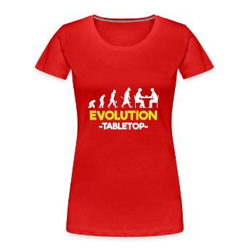Figurine de jeu de dés sur table - T-shirt bio Premium Femme - rouge - Devant - Mia (176cm)