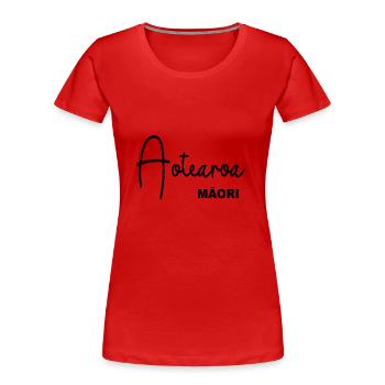 Aotearoa MAORI - Frauen Premium Bio T-Shirt - Rot - Vorne - Mia (176cm)